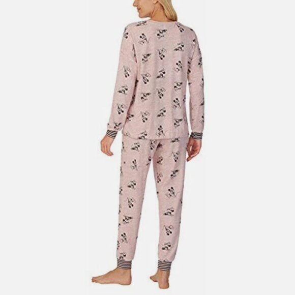 Disney Mickey Mouse & Minnie Mouse Pink Cozy 2 piece Pajama Set Size XL - Picture 3 of 6